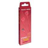 MUSIC HERO Tubb Stereo In-Ear Headset m. USB-C & Mikrofon - Rød