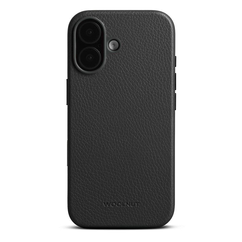 iPhone 17 - WOOLNUT Ægte Læder Bagside Cover - MagSafe Kompatibel - Sort