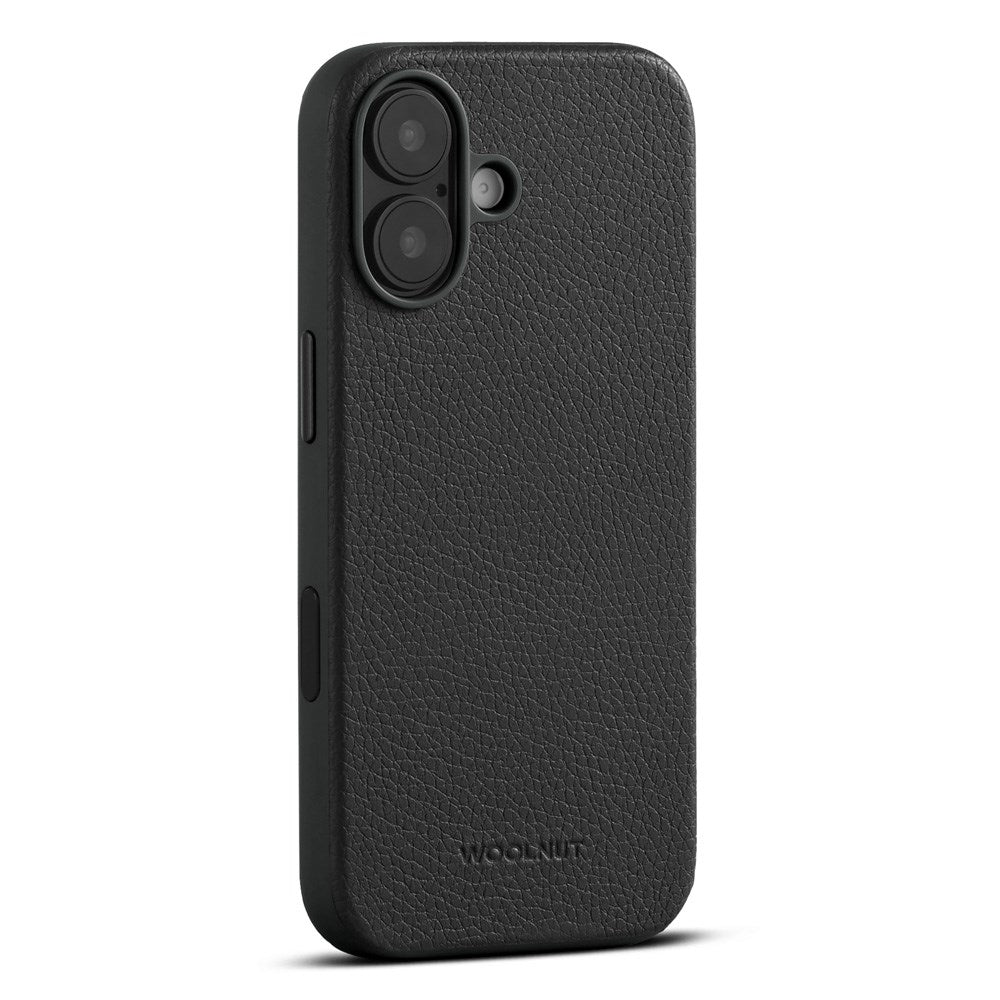 iPhone 17 - WOOLNUT Ægte Læder Bagside Cover - MagSafe Kompatibel - Sort