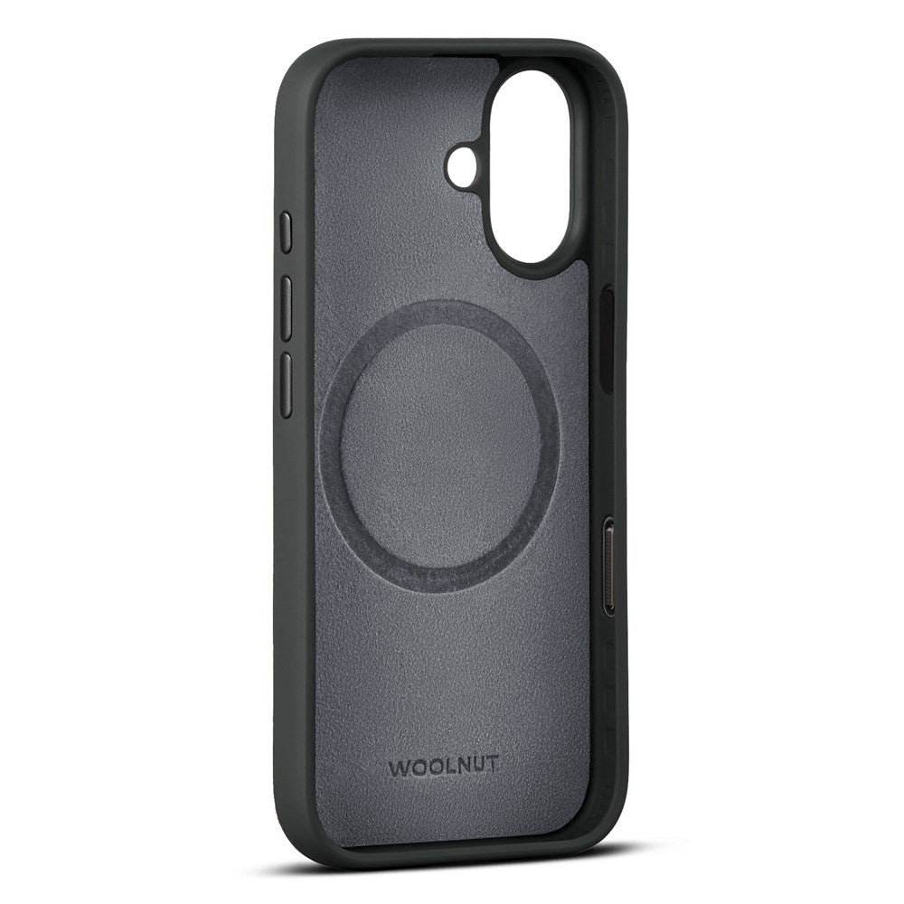 iPhone 17 - WOOLNUT Ægte Læder Bagside Cover - MagSafe Kompatibel - Sort