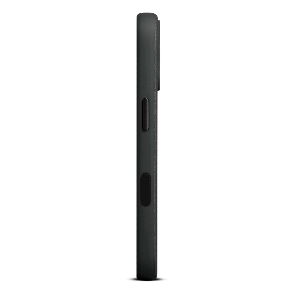 iPhone 17 - WOOLNUT Ægte Læder Bagside Cover - MagSafe Kompatibel - Sort