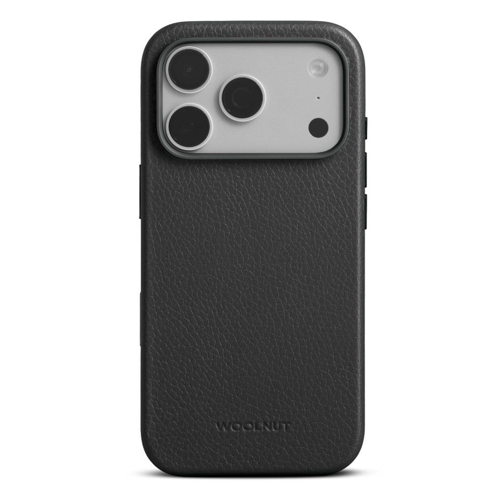 WOOLNUT iPhone 18 Pro Max Ægte Læder Bagside Cover - MagSafe Kompatibel - Sort