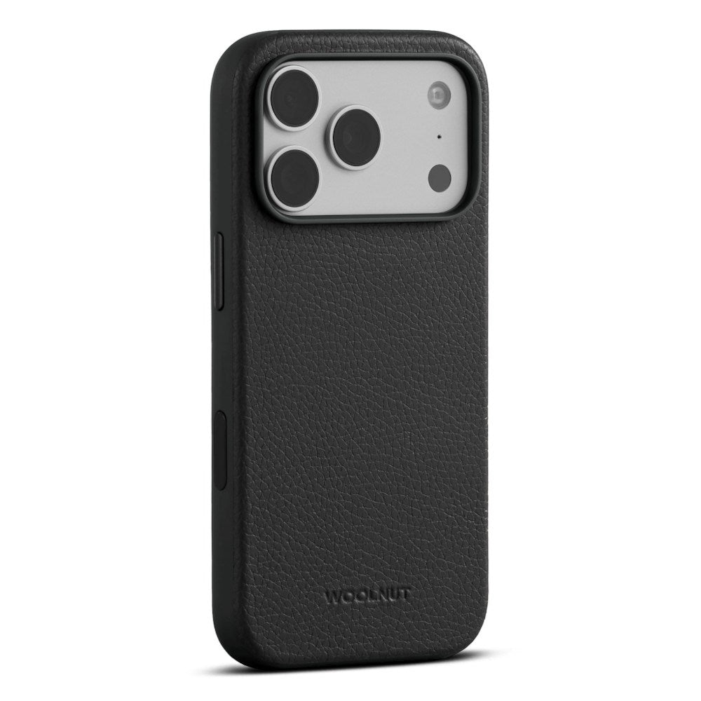 WOOLNUT iPhone 18 Pro Max Ægte Læder Bagside Cover - MagSafe Kompatibel - Sort