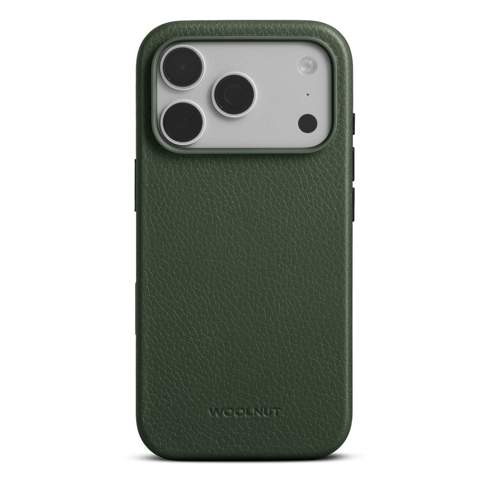 WOOLNUT iPhone 18 Pro Ægte Læder Bagside Cover - MagSafe Kompatibel - Grøn