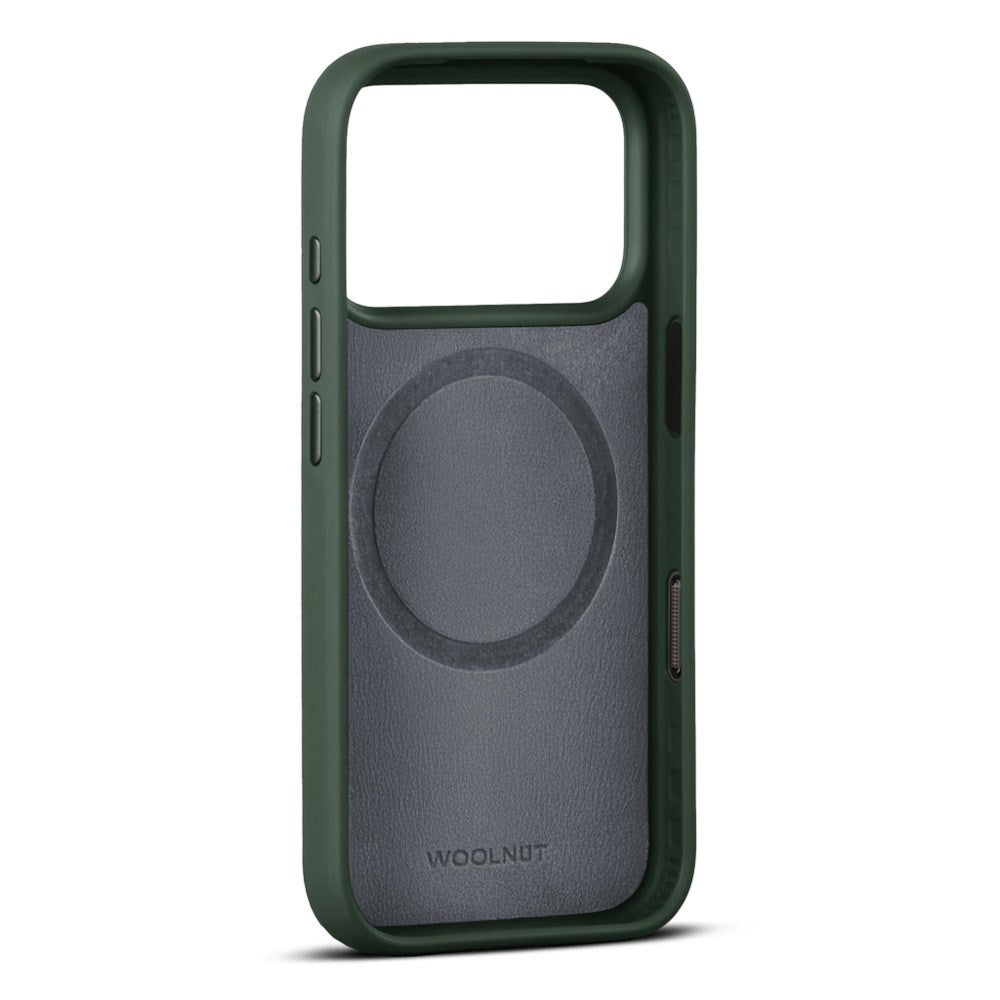 WOOLNUT iPhone 18 Pro Ægte Læder Bagside Cover - MagSafe Kompatibel - Grøn