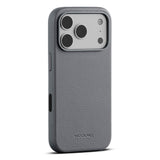WOOLNUT iPhone 18 Pro Max Ægte Læder Bagside Cover - MagSafe Kompatibel - Grå