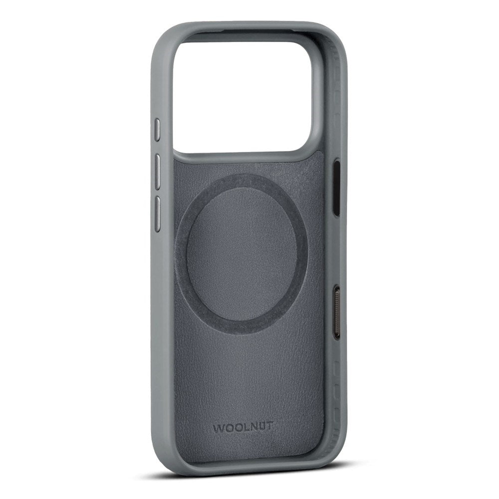 WOOLNUT iPhone 18 Pro Max Ægte Læder Bagside Cover - MagSafe Kompatibel - Grå