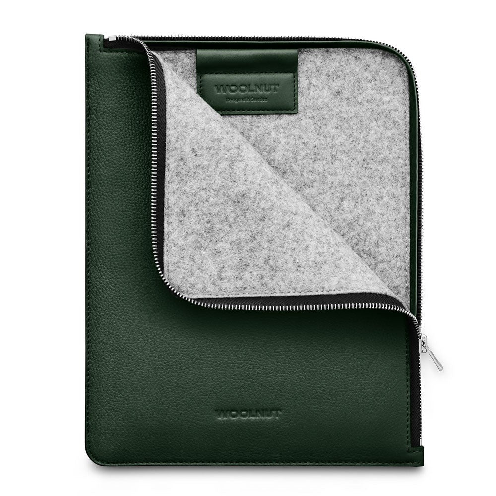 iPad / Tablet (23 x 29 cm) Woolnut Sleeve - Ægte Læder - Grøn