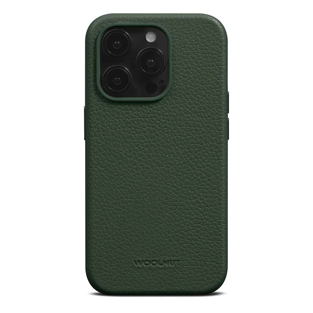 iPhone 15 Pro Max WOOLNUT Ægte Læder Bagside Cover - MagSafe Kompatibel - Grøn