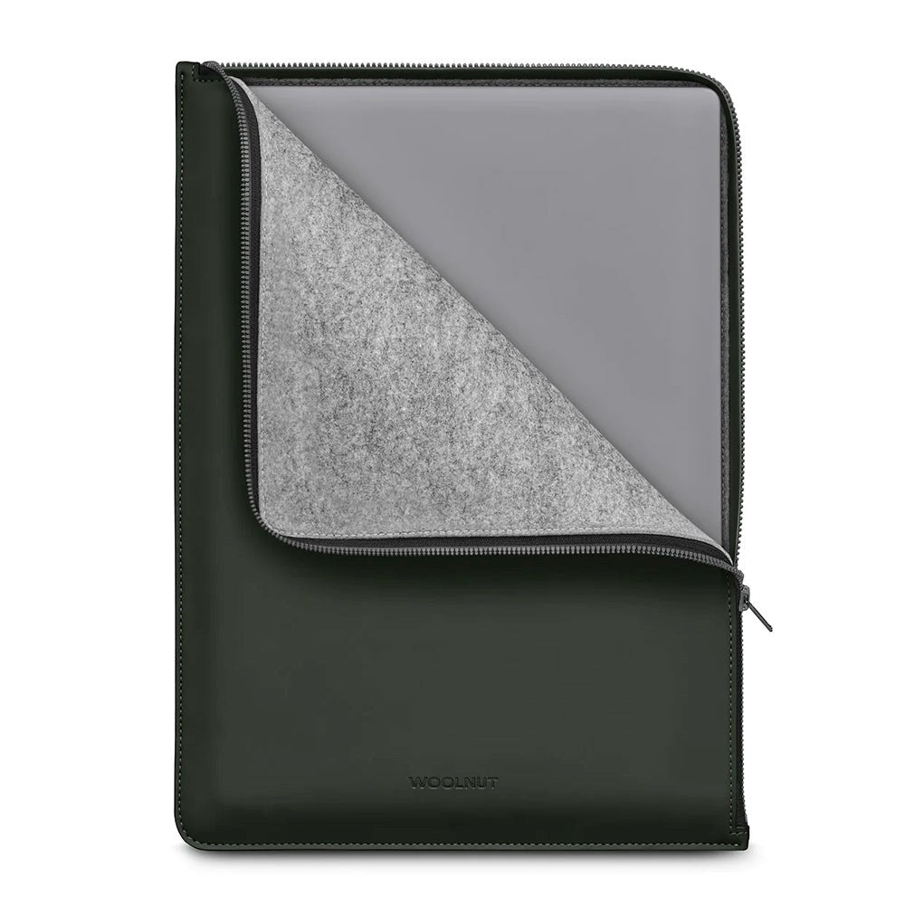 Woolnut Coated Folio PU Sleeve Til MacBook / Laptop 16" (360 x 250mm) - Grøn