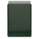 MacBook Pro 14" M5 / M4 / M3 / M2 / M1 (2025 / 2021) Woolnut Sleeve - 24.5 x 33 cm - Ægte Læder - Grøn