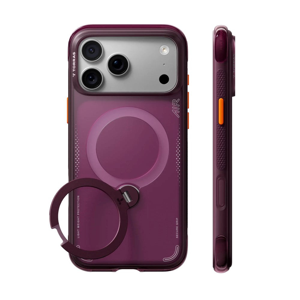 iPhone 18 Pro Max / 17 Pro Max TORRAS Ostand Q3 Air Bagside Cover - MagSafe Kompatibel - Lilla