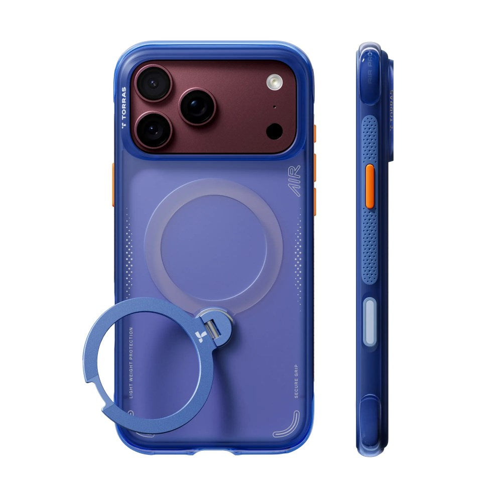 iPhone 18 Pro Max / 17 Pro Max TORRAS Ostand Q3 Air Bagside Cover - MagSafe Kompatibel - Arctic Blue