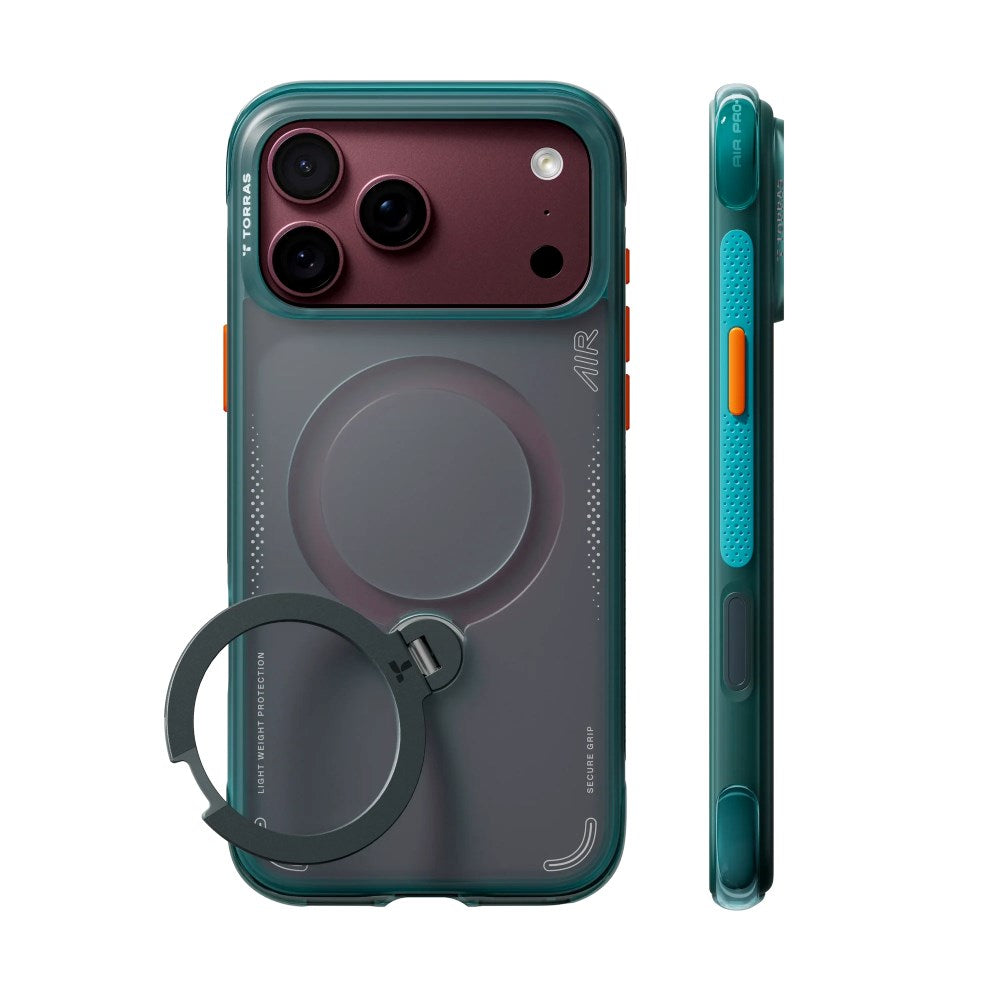 iPhone 18 Pro / 17 Pro TORRAS Ostand Q3 Air Bagside Cover - MagSafe Kompatibel - Grøn