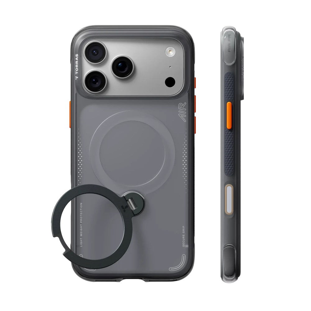 iPhone 18 Pro Max / 17 Pro Max TORRAS Ostand Q3 Air Bagside Cover - MagSafe Kompatibel - Sort