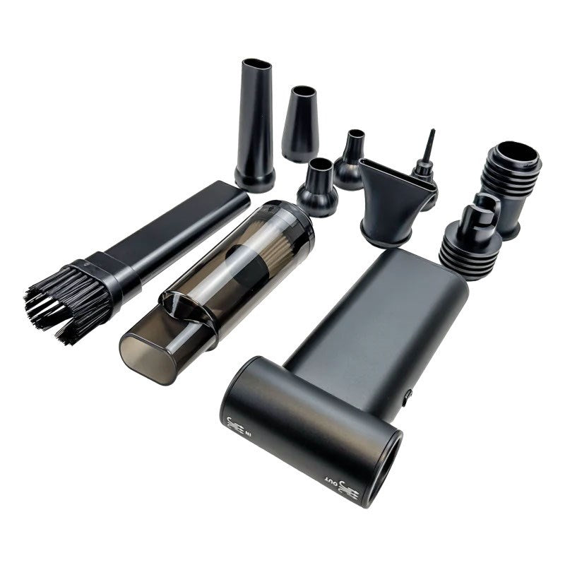 Zmartgear Trådløs Miniblæser / Støvsuger m. Diverse Tilbehørsstykker - Sort